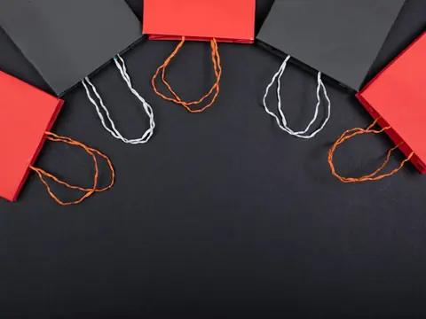 Shopping bags on a dark background