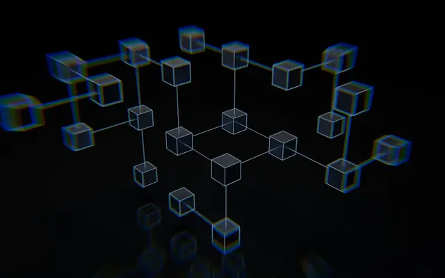 Connected blocks forming an automated workflow network